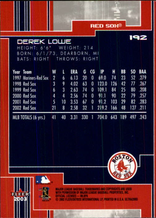 2003 Ultra (Fleer) Baseball "Main Set" Cards - Picture 359 of 459