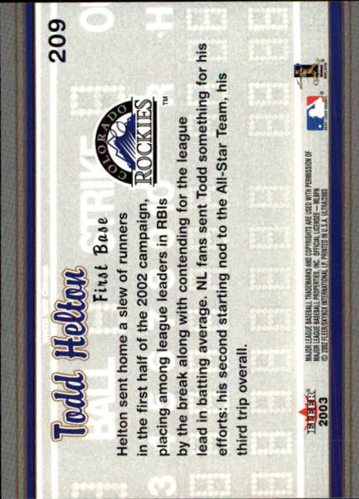 2003 Ultra (Fleer) Baseball "Main Set" Cards - Picture 392 of 459
