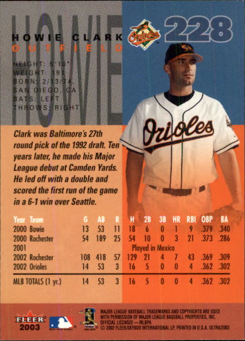 2003 Ultra (Fleer) Baseball "Main Set" Cards - Picture 419 of 459