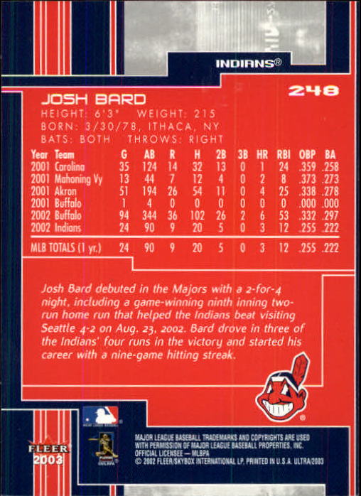 2003 Ultra (Fleer) Baseball "Main Set" Cards - Picture 453 of 459