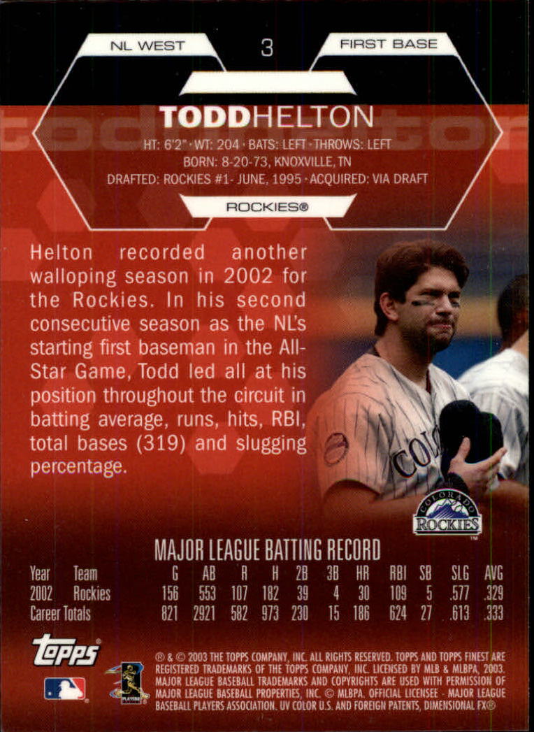2003 Finest Baseball - Picture 107 of 109