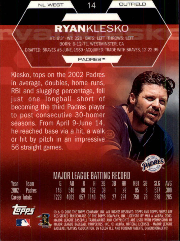 2003 Finest Baseball - Picture 93 of 109