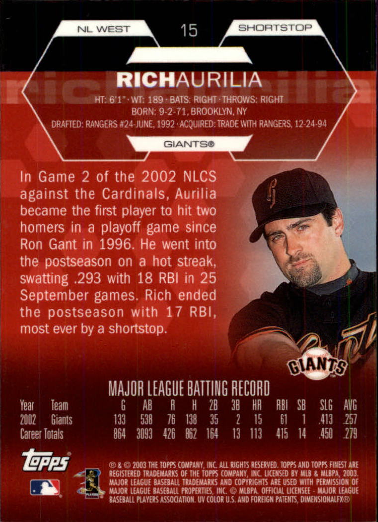 2003 Finest Baseball - Picture 91 of 109