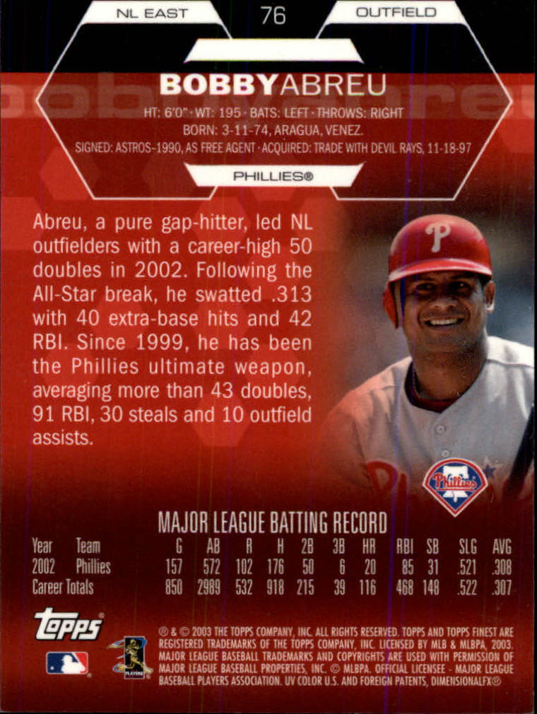 2003 Finest Baseball - Picture 37 of 109