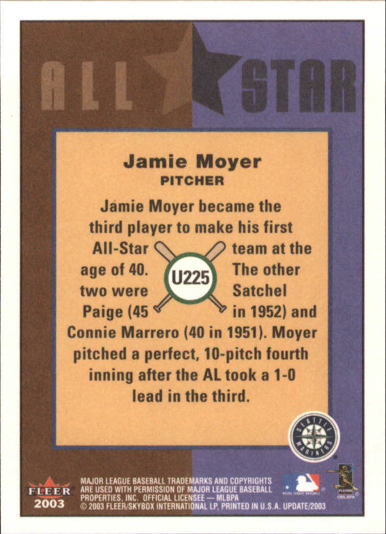 2003 Fleer Tradition Update Baseball Card Pick