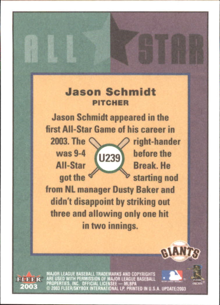 2003 Fleer Tradition Update Baseball Card Pick