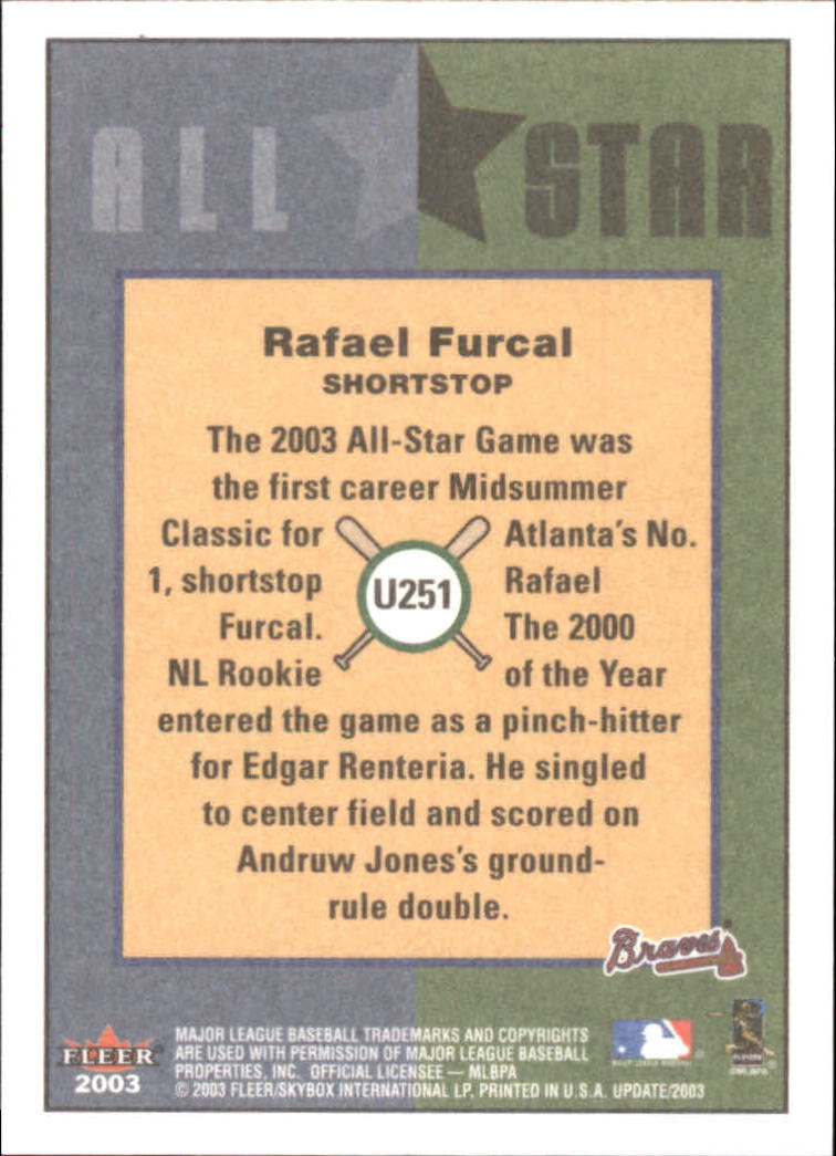 2003 Fleer Tradition Update Baseball Card Pick