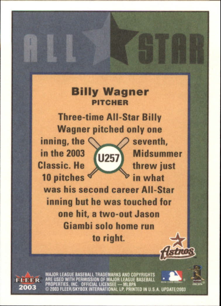 2003 Fleer Tradition Update Baseball Card Pick