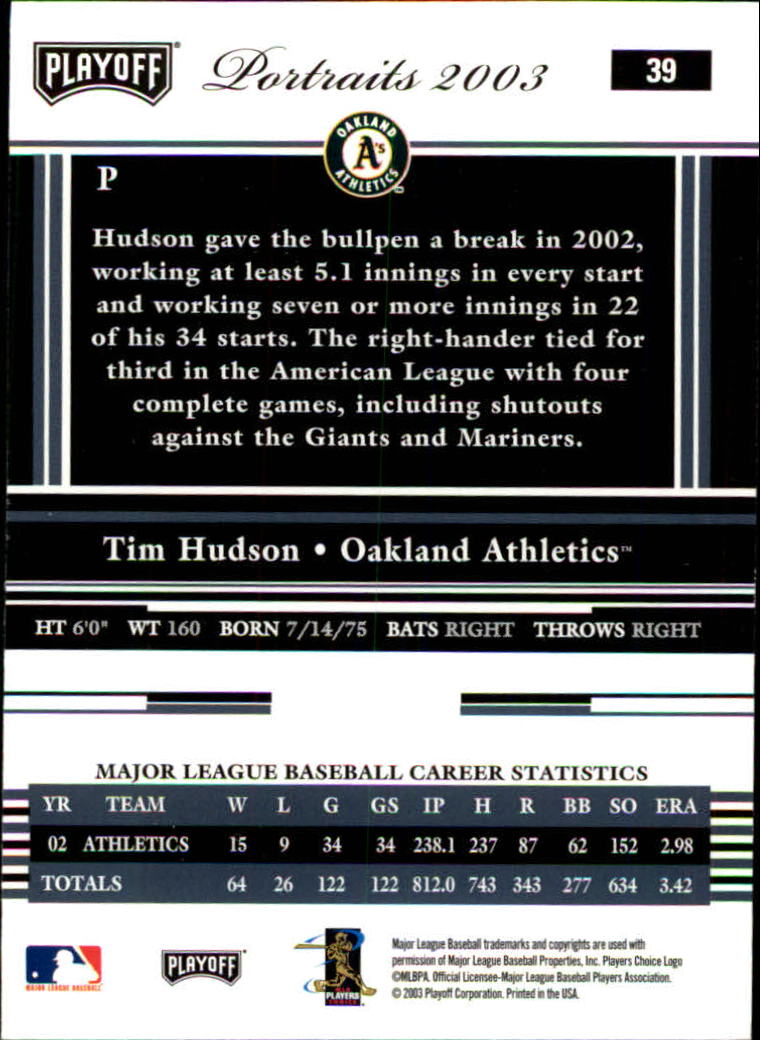 2003 Playoff Portraits Baseball Card Pick