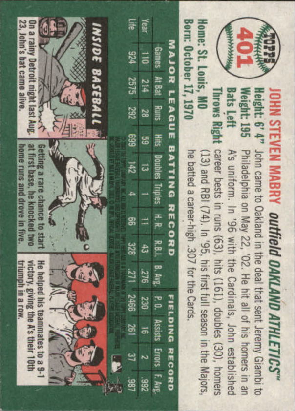 2003 Topps Heritage Baseball Part 2 - Picture 235 of 286