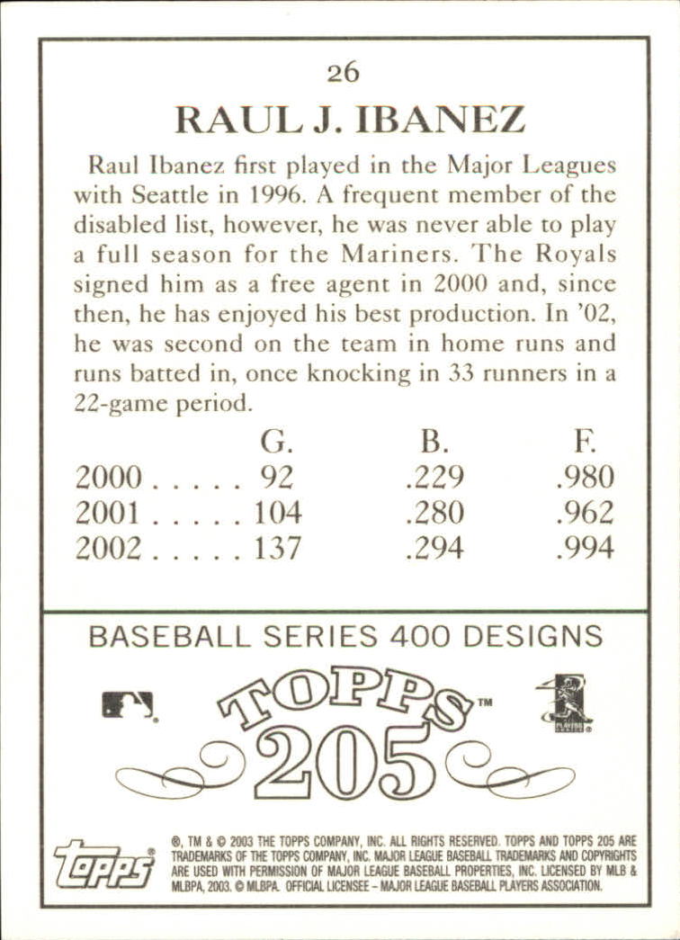 - You Pick A1585 10+ FREE SHIP 2003 Topps 205 Baseball #s 1-231 +Rookies 