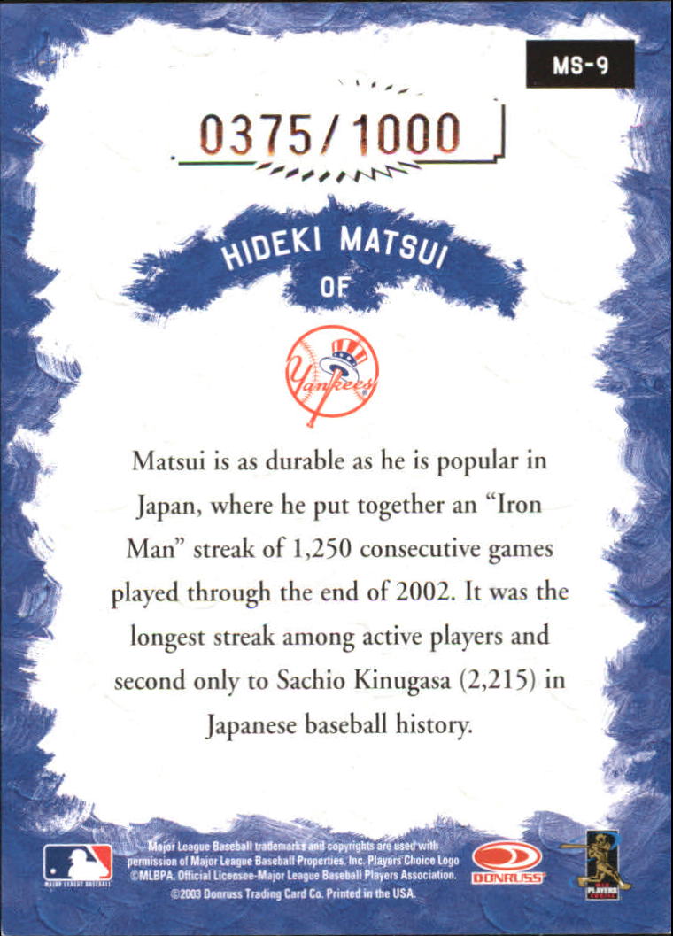 2003 Studio Baseball "Insert" Cards - Picture 21 of 43