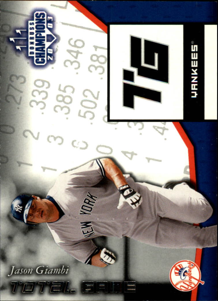 2003 Donruss Champions Baseball "Insert" Cards - Picture 51 of 69