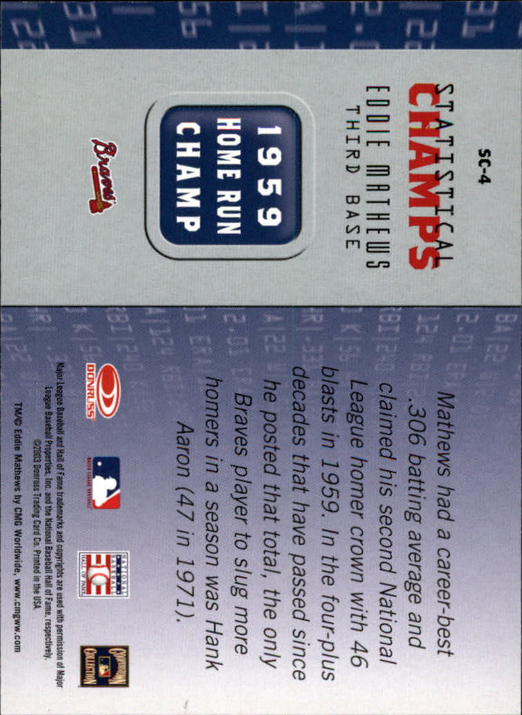 2003 Donruss Champions Baseball "Insert" Cards - Picture 13 of 69