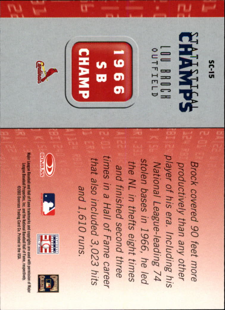 2003 Donruss Champions Baseball "Insert" Cards - Picture 19 of 69
