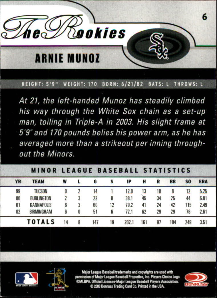 2003 Donruss Rookies Baseball "Main Set" Cards - Picture 13 of 132