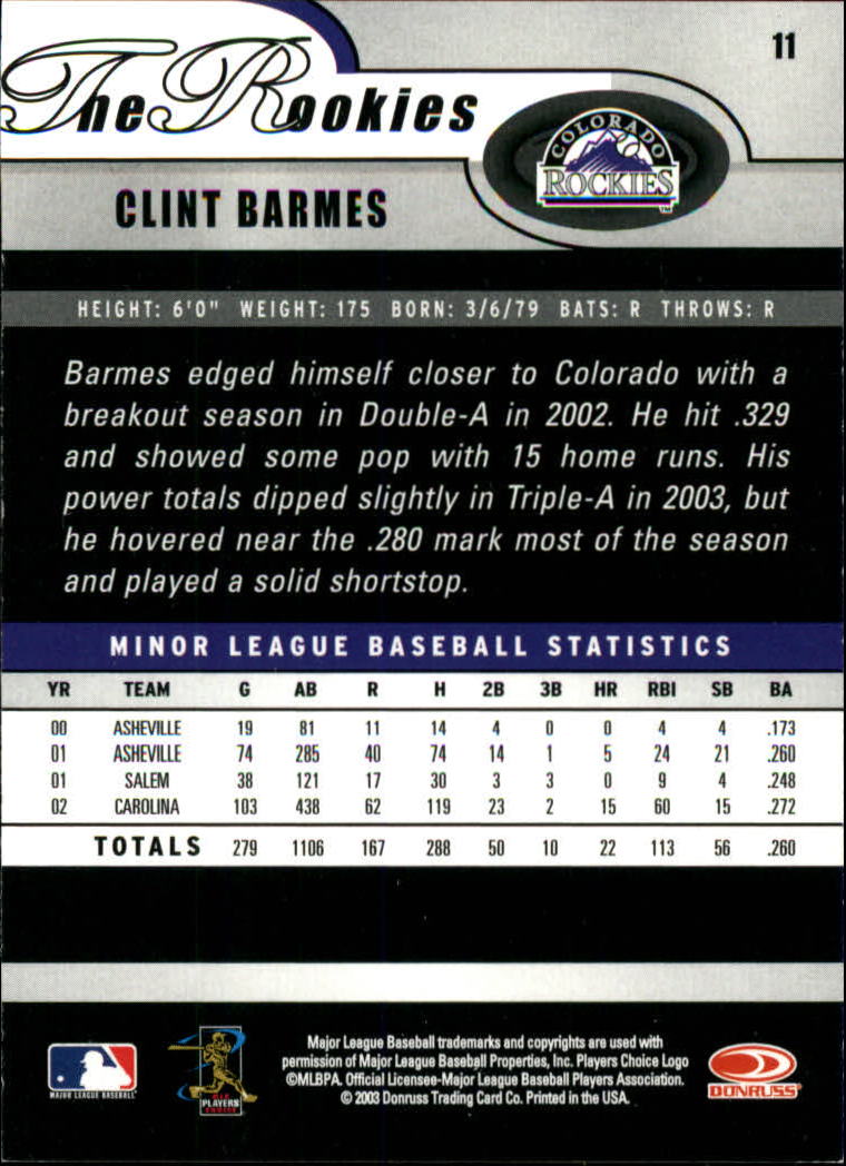 2003 Donruss Rookies Baseball "Main Set" Cards - Picture 23 of 132