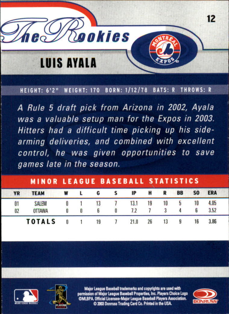 2003 Donruss Rookies Baseball "Main Set" Cards - Picture 25 of 132