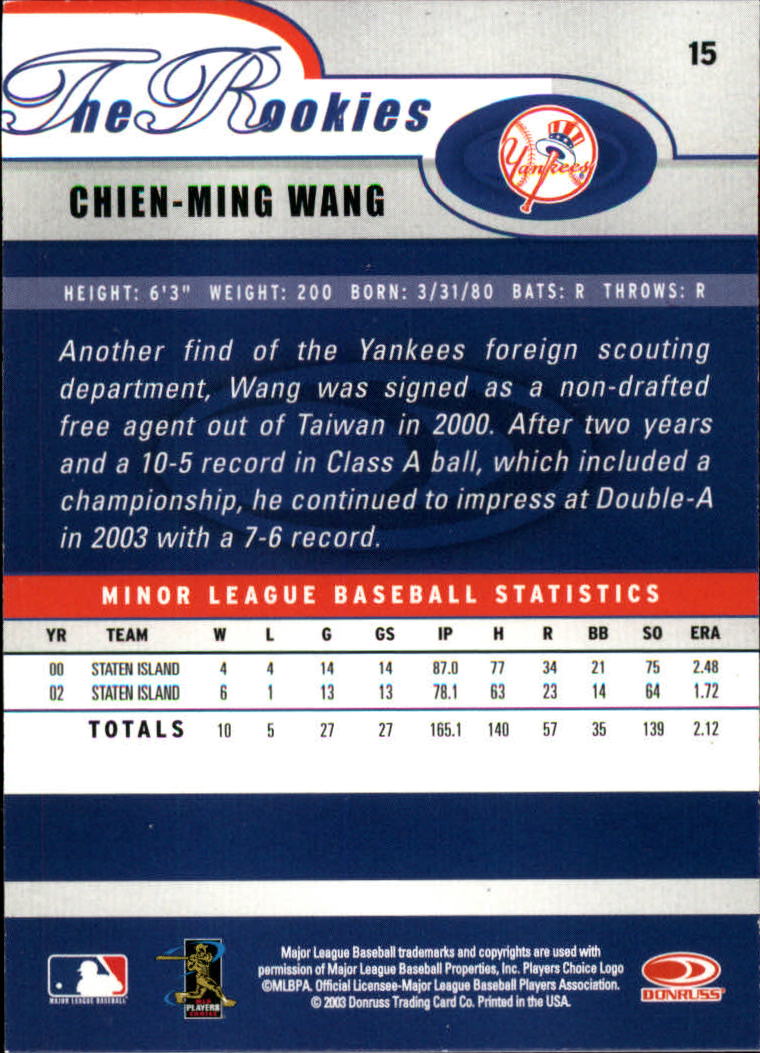 2003 Donruss Rookies Baseball "Main Set" Cards - Picture 31 of 132