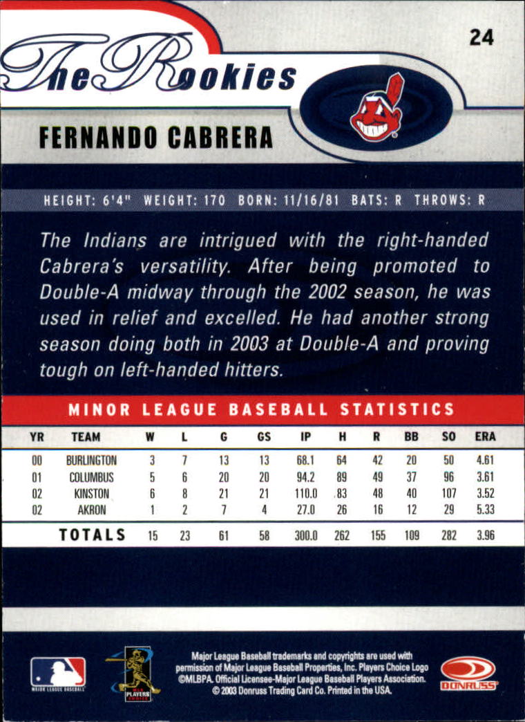 2003 Donruss Rookies Baseball "Main Set" Cards - Picture 49 of 132