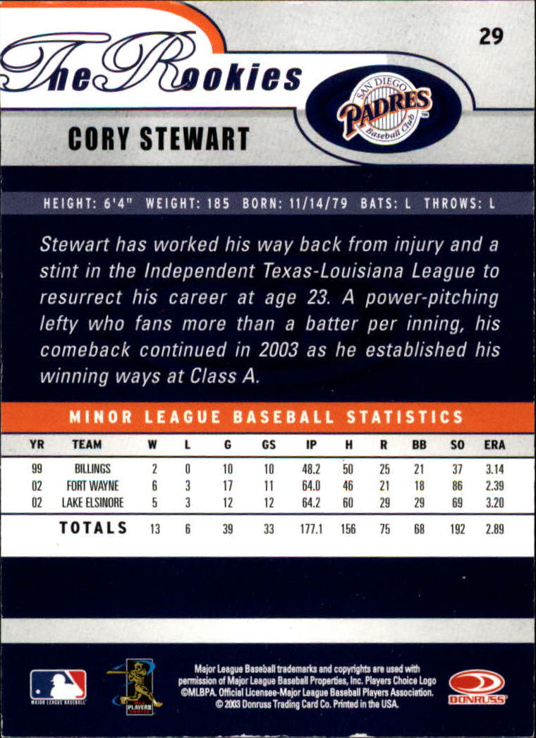 2003 Donruss Rookies Baseball "Main Set" Cards - Picture 59 of 132