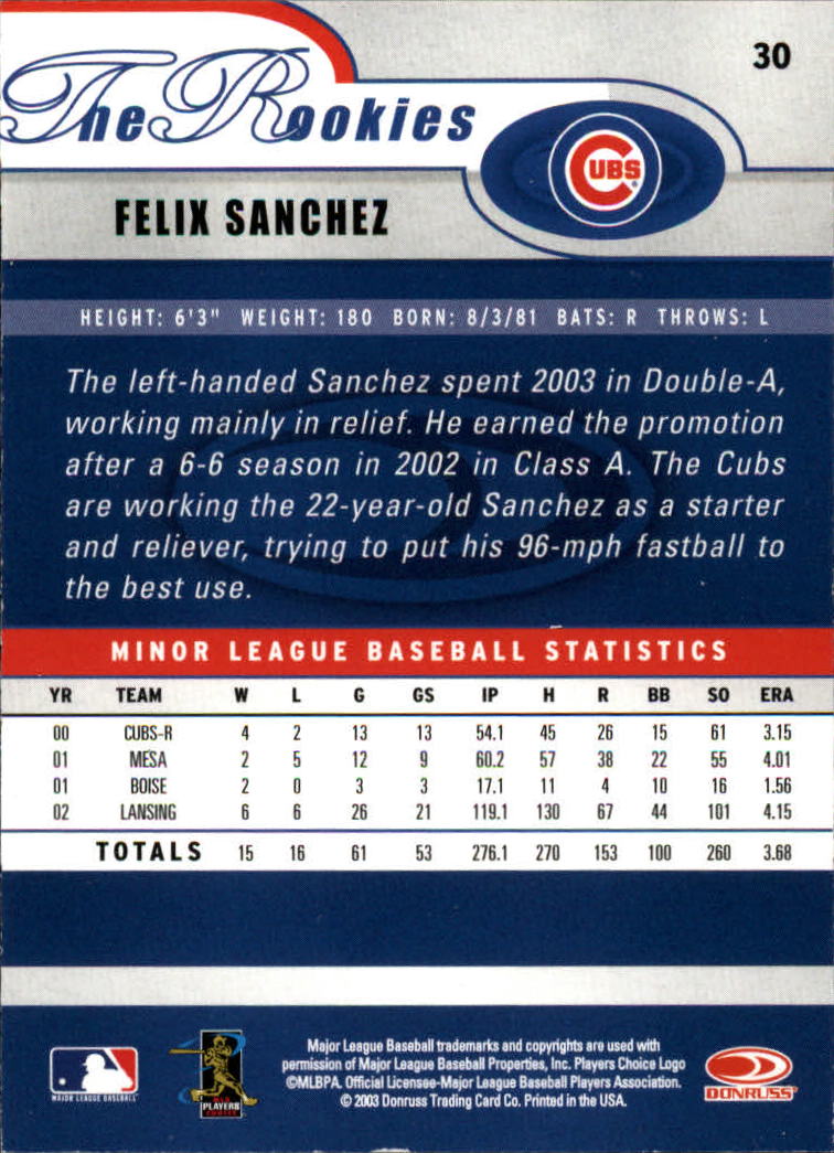 2003 Donruss Rookies Baseball "Main Set" Cards - Picture 61 of 132