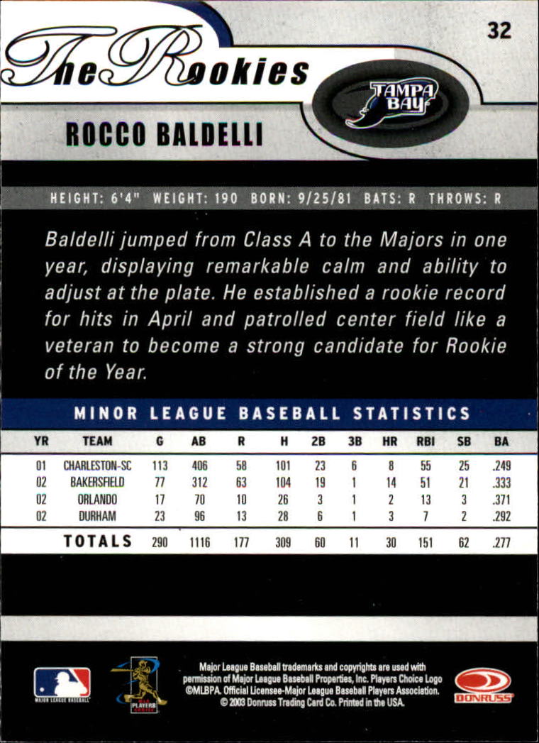 2003 Donruss Rookies Baseball "Main Set" Cards - Picture 65 of 132