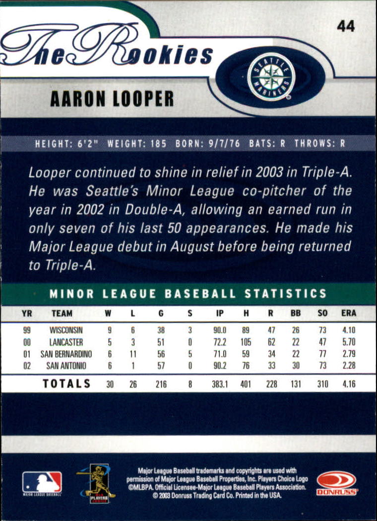 2003 Donruss Rookies Baseball "Main Set" Cards - Picture 89 of 132