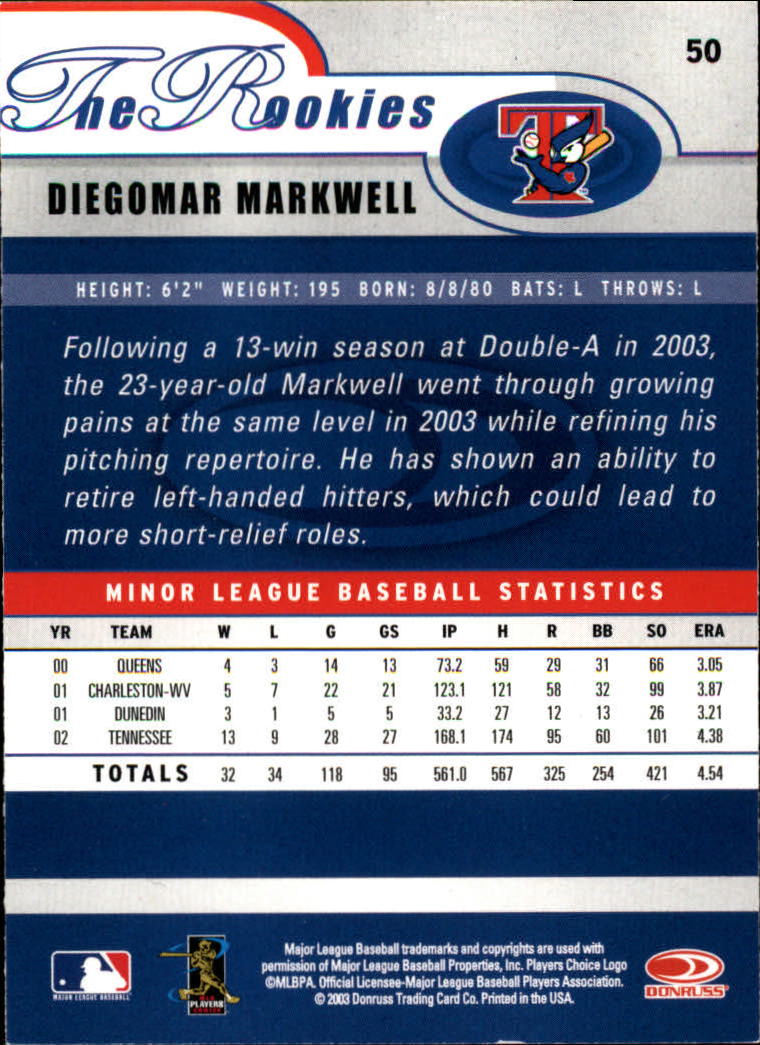 2003 Donruss Rookies Baseball "Main Set" Cards - Picture 101 of 132