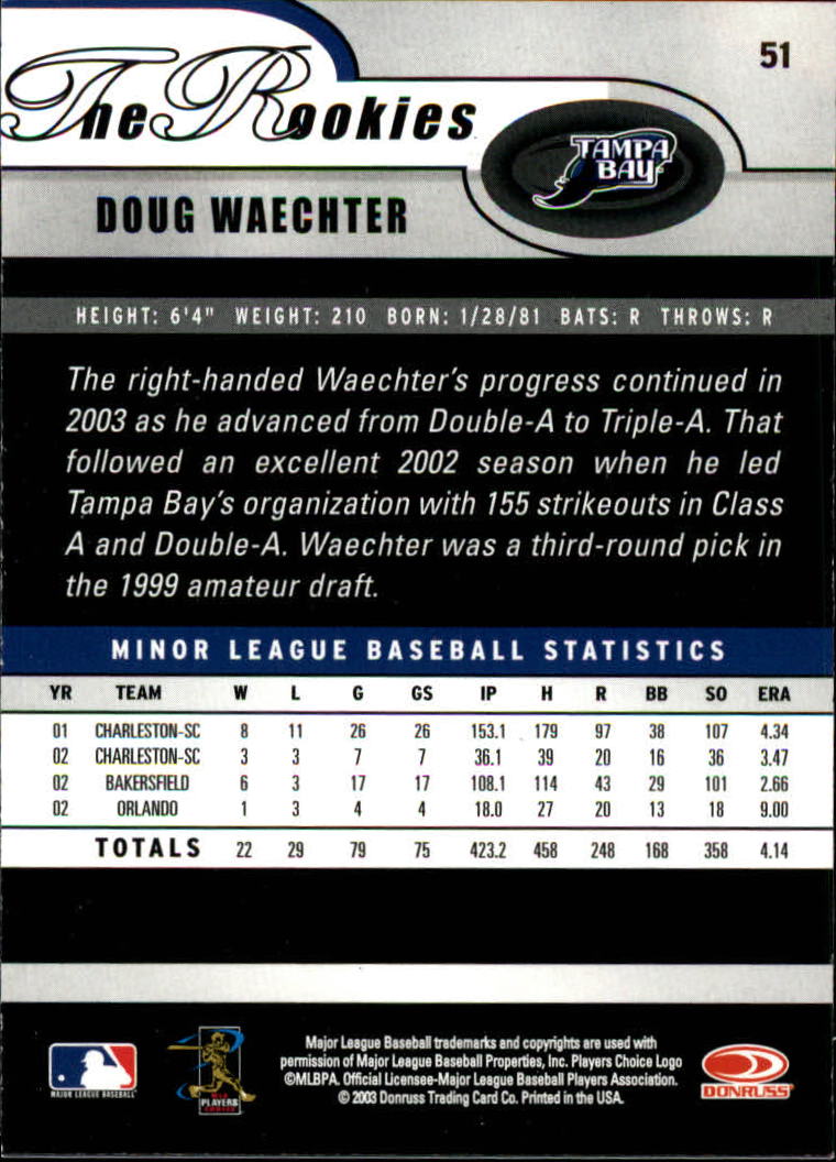 2003 Donruss Rookies Baseball "Main Set" Cards - Picture 103 of 132