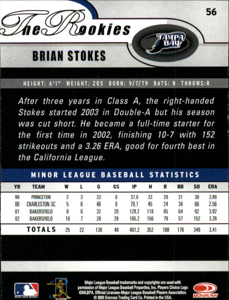 2003 Donruss Rookies Baseball "Main Set" Cards - Picture 113 of 132