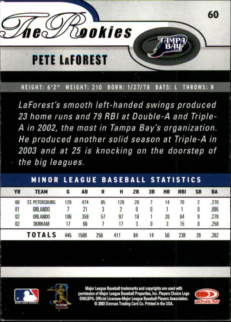 2003 Donruss Rookies Baseball "Main Set" Cards - Picture 121 of 132