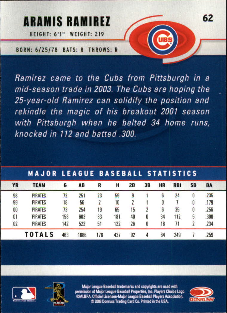 2003 Donruss Rookies Baseball "Main Set" Cards - Picture 125 of 132