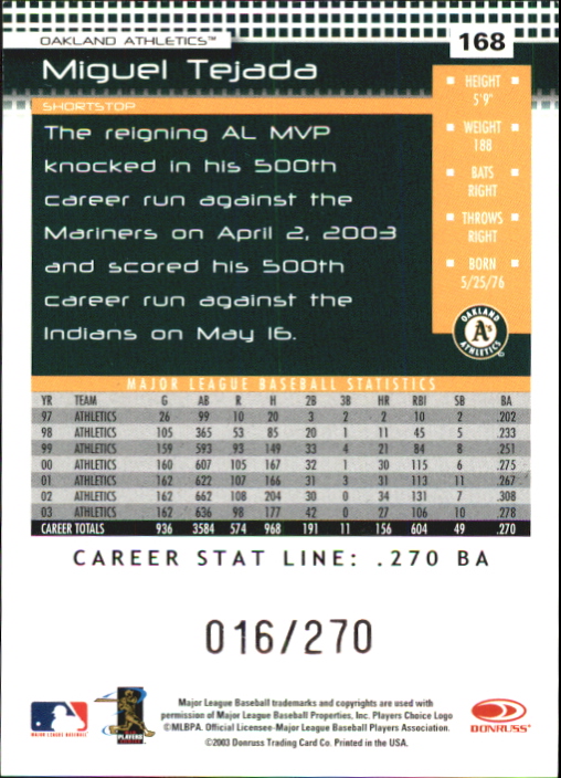 2004 Donruss Baseball "Press Proofs and Stat Line" Parallel Cards - Picture 23 of 57
