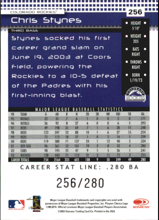 2004 Donruss Baseball "Press Proofs and Stat Line" Parallel Cards - Picture 37 of 57