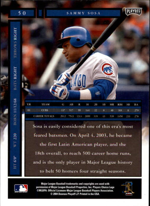 2004 Playoff Honors Baseball "Main Set" Cards #1 to #250 - Picture 101 of 433