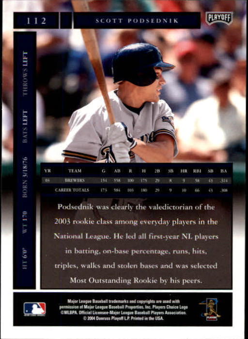 2004 Playoff Honors Baseball "Main Set" Cards #1 to #250 - Picture 225 of 433