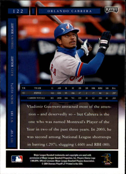 2004 Playoff Honors Baseball "Main Set" Cards #1 to #250 - Picture 245 of 433