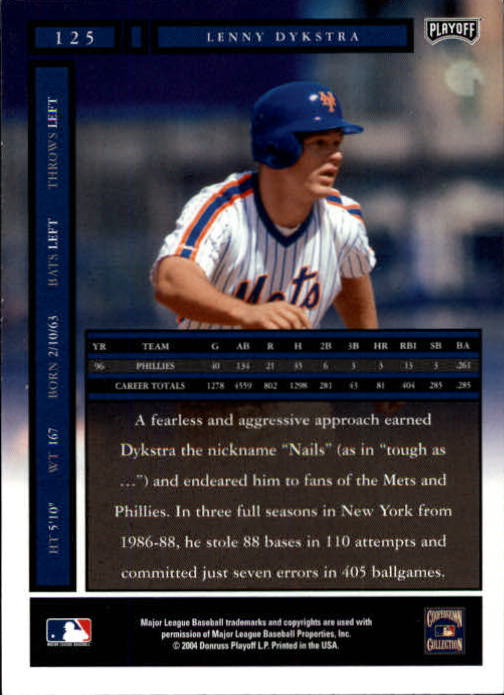 2004 Playoff Honors Baseball "Main Set" Cards #1 to #250 - Picture 251 of 433