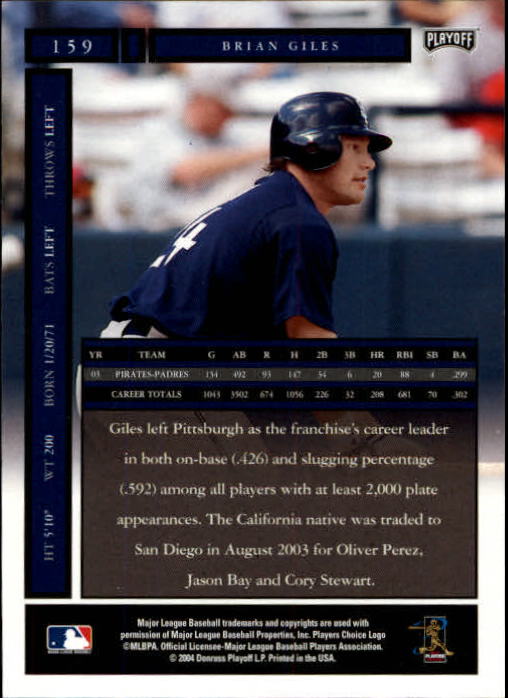 2004 Playoff Honors Baseball "Main Set" Cards #1 to #250 - Picture 319 of 433