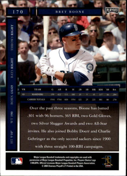 2004 Playoff Honors Baseball "Main Set" Cards #1 to #250 - Picture 341 of 433