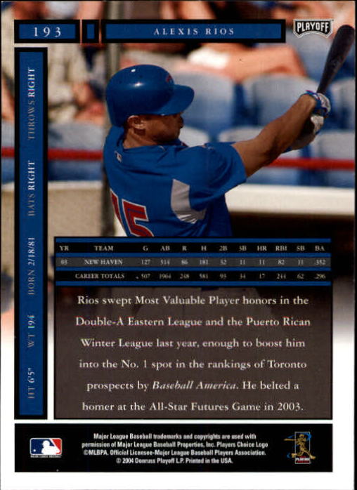 2004 Playoff Honors Baseball "Main Set" Cards #1 to #250 - Picture 387 of 433