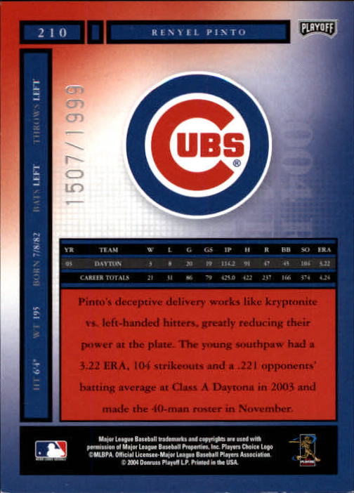 2004 Playoff Honors Baseball "Main Set" Cards #1 to #250 - Picture 411 of 433