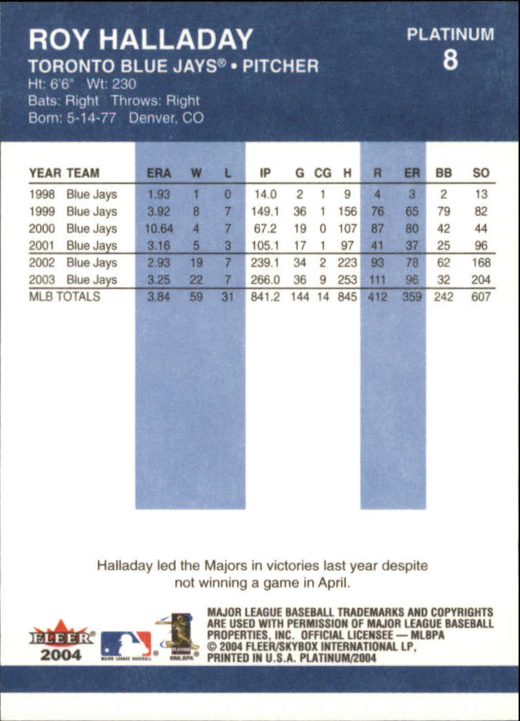 2004 Fleer Platinum Baseball "Main Set" Cards - Picture 17 of 387