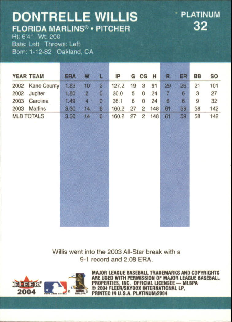 2004 Fleer Platinum Baseball "Main Set" Cards - Picture 65 of 387