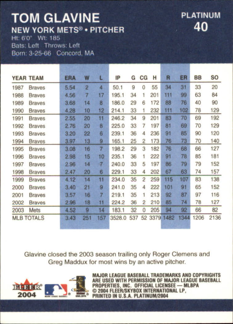 2004 Fleer Platinum Baseball "Main Set" Cards - Picture 81 of 387