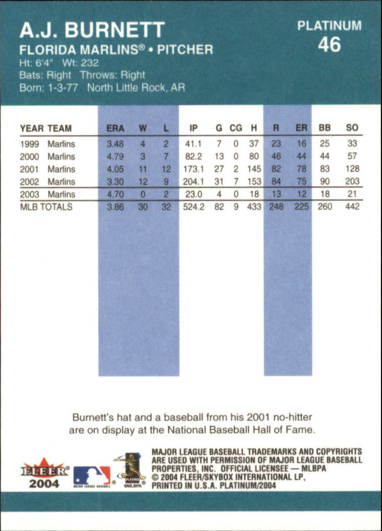 2004 Fleer Platinum Baseball "Main Set" Cards - Picture 93 of 387