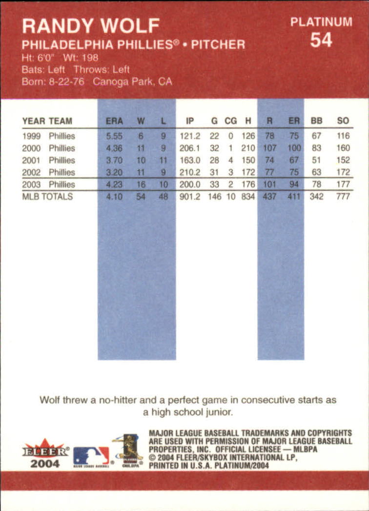 2004 Fleer Platinum Baseball "Main Set" Cards - Picture 109 of 387