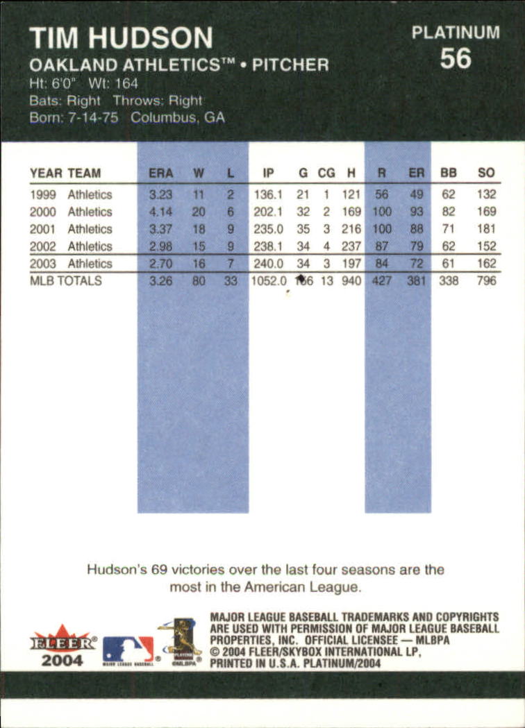 2004 Fleer Platinum Baseball "Main Set" Cards - Picture 113 of 387