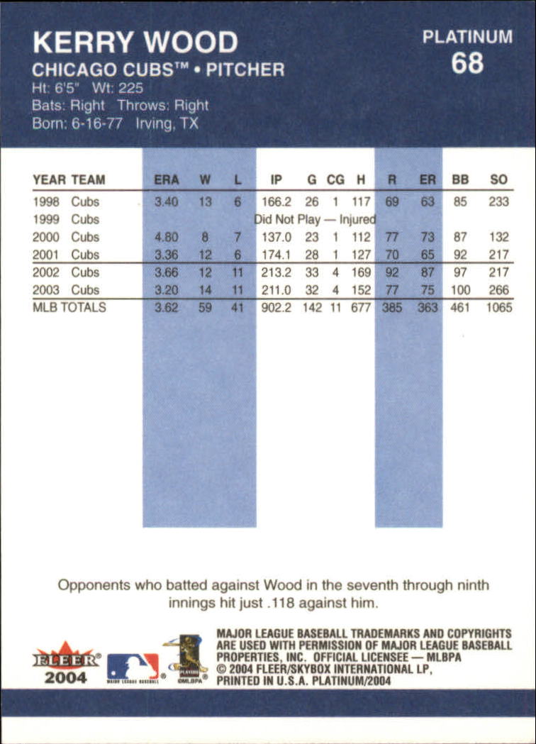 2004 Fleer Platinum Baseball "Main Set" Cards - Picture 137 of 387